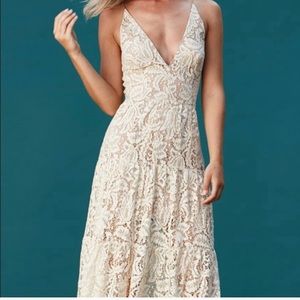 Dress the Population Melina White Lace Maxi Dress